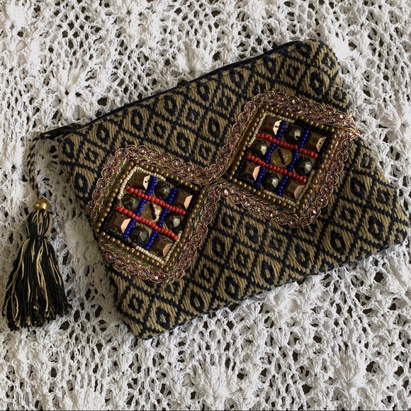 LOVE STITCH BOHEMIAN WOMEN CLUTCH MAKE UP BAG - Picture 14 of 16